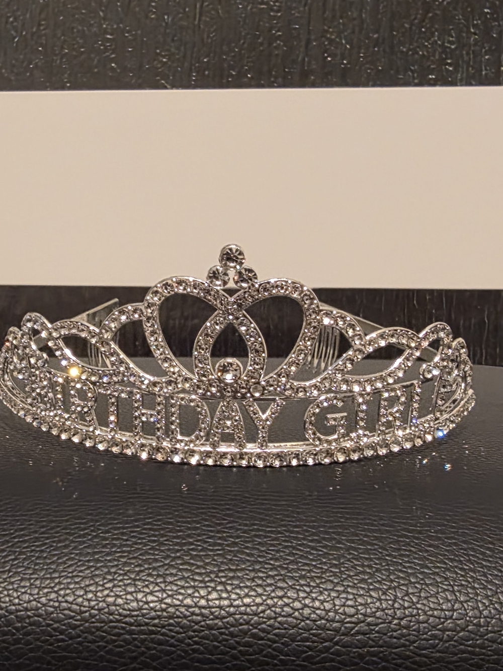 Birthday Girl Rhinestone Tiara Crown - Silver